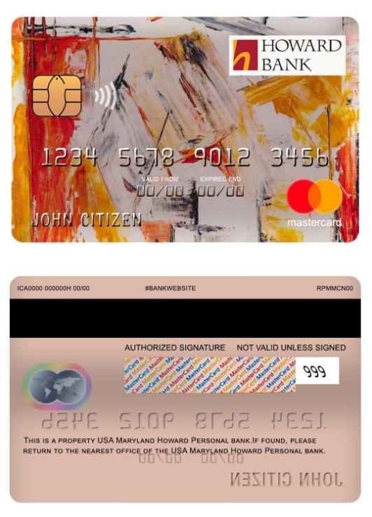 USA Maryland Howard Personal bank mastercard